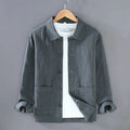 RNSHANGER Spring Men Cotton Linen Vintage Jackets Daily Casual Solid Button Coats for Men Chinese Style Traditional Clothing