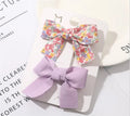 Spring and Summer New Style Bow Small Floral Pure Color  Exquisite Bow Fabric Hair Clip Sets for Girls Factory Wholesale