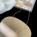 Delicate Small Love Charm Link PVD Gold Plated Stainless Steel Necklace Clavicle Chain Jewelry for Women