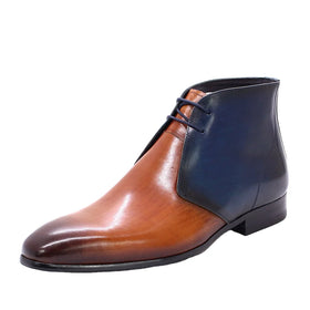 Custom Sock Boot Chocolate Brown Genuine Leather chelsea Boots for Men