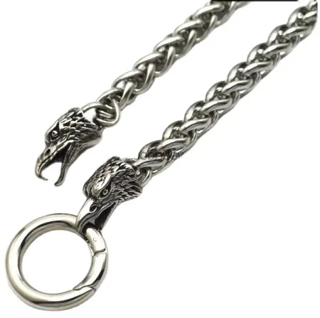 Two Vintage 316L Men's Stainless Steel Necklace Gold Plated Eagle Head Strand Chains for Parties Gifts Anniversaries