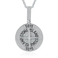Hot Selling Hip Hop Round Digital Compass Pendant Ice Out Zircon Silver Plated Men's Women's Wedding & Party Necklaces