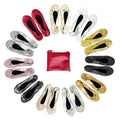 Hot Sale Women's Wedding Gift Shoes for Guest Ballerina Flat Shoes After Party Slippers Foldable Ballet Flats With Bag