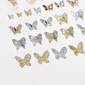 New Nail Butterfly Jewelry Mini 3D Metal Nail Accessories Nail Rhinestones Decoration Jewelry Accessories