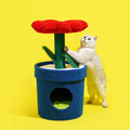 Rich Flower Cat Nest Warm Cat House Fully Enclosed Cat House Scratching Post All-in-one Soft Breathable Pet Kennel Villa