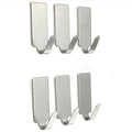 Heavy Duty Double Stainless Steel Adhesive Wall Hook Waterproof Metal Hooks for Home Living Room for Jewelry Tool Storage