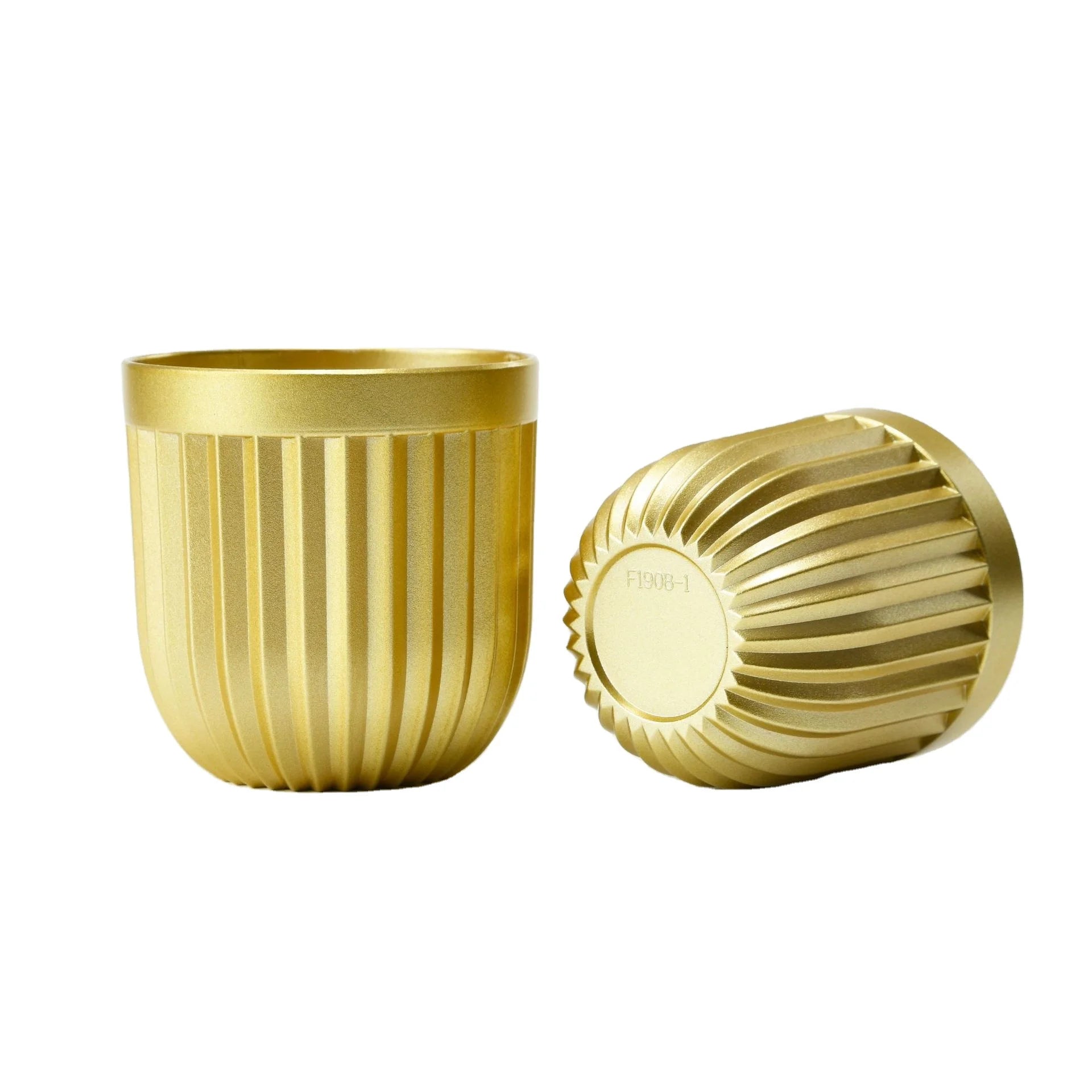 New OEM/ODM Plastic Luxury Small Gold-plated Flower Pot Silver Golden Round Flower Pot