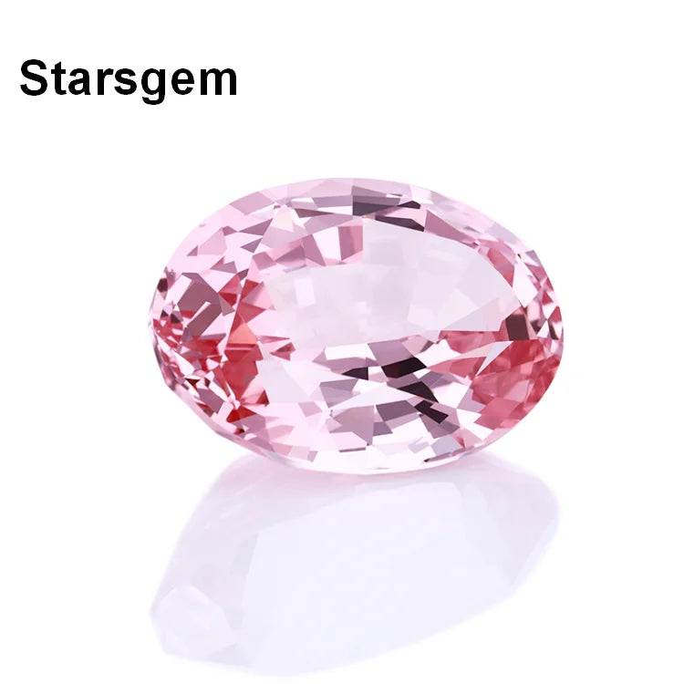 Premium Quality Strassgem Oval Cut Cherry Pink Lab Created Sapphire Loose Stone Custom Ring Pendant Earrings Fine Jewelry Design