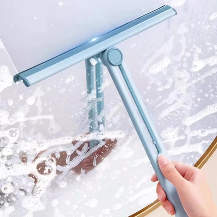 Small Multipurpose Silicone Window Cleaning Brushes Collapsible Squeegees with Plastic Handle for Glass Floor Window Wiping