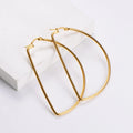 Statement Stainless Steel Letter D extra Large Oversized Golden Hoop Earrings in Bulk