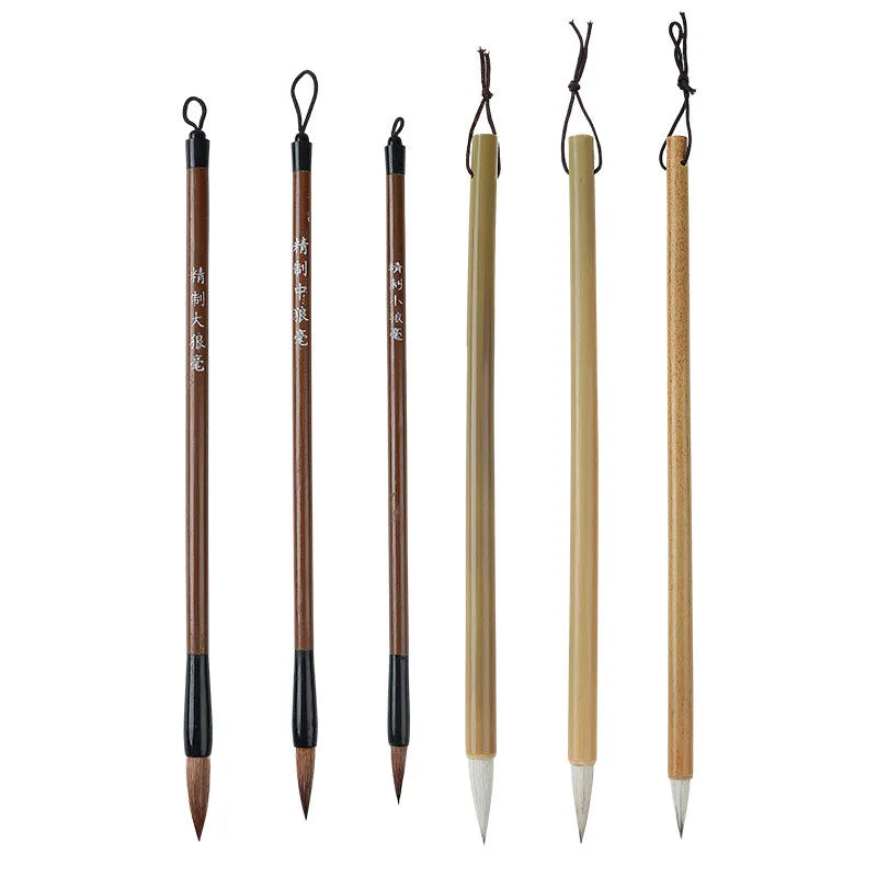 Factory Wholesale White Cloud Wolf Hair Goat Hair Calligraphy Brushes-Large Medium Small for Students and Beginners