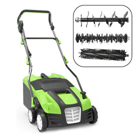VERTAK 1800W Electric 2 in 1 Garden Scarifying Machine Hand Push Lawn Scarifier and Aerator