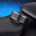 Vintage Personality Mosaic Checkered Stainless Steel Greased Ring Trendy Fashion Male Female Couples Jewelry Handmade Jewelry