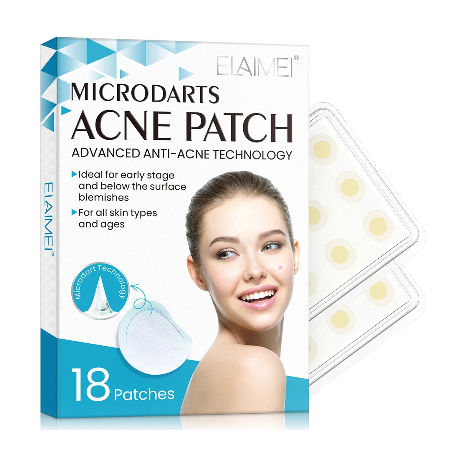 Private Label New Micro Needle Acne Pimple Healing Patch Invisible Master Hyaluronic Acid Microneedle Acne Patch for Skin Care