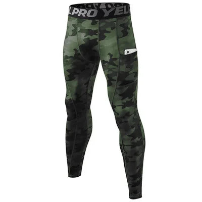 Camouflage Printed Seamless Tummy Control Gym Leggings with Pockets Elastic Waist Mid Waist Yoga Pants Fitness Wear