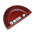 Professional Casino Grad Half Round Wood Dice Boat Tray with 5pcs 16mm Dices Set for Craps Dice Game