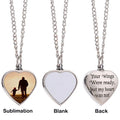 G853 Jewelry Heart Cremation Pendants Necklaces Memorial Ashes Keepsake Urn Sublimation Necklace