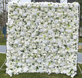 Other Decor Flower and Plant 3d Flower Wall White Wedding Silk Luxury  Backdrop Cloth Flower Wall Boho Peony Rose White Flower