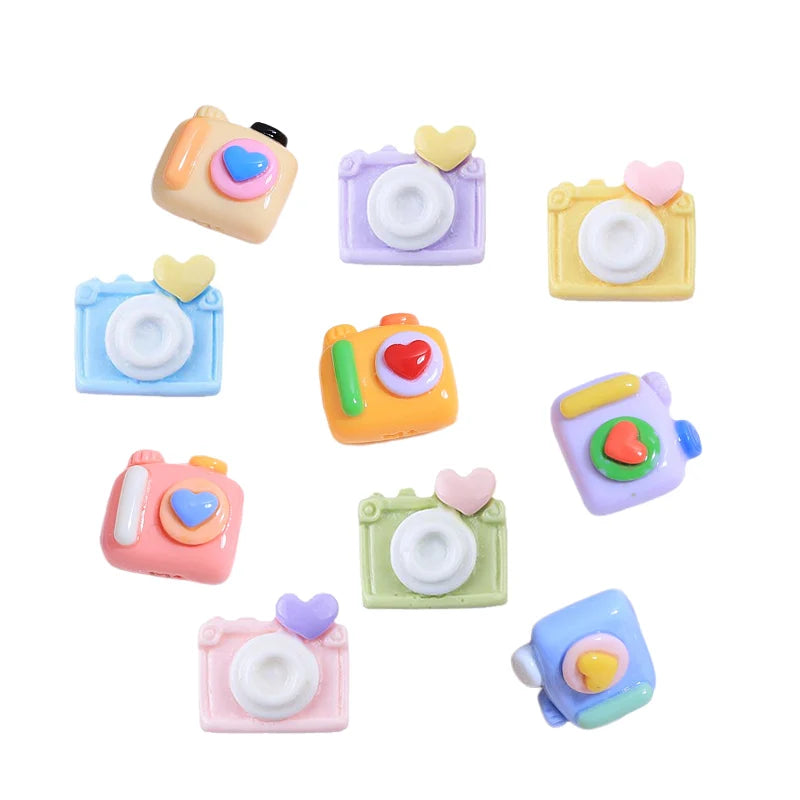 Lovely Small Heart Camera Shape Flatback Resin Embellishment Diy Accessories