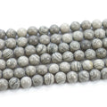 Natural Gray Wooden Grain Jasper Beads Gray Banded Gemstone Beads for Jewelry Making 4mm 6mm 8mm 10mm 12mm 38cm Strand