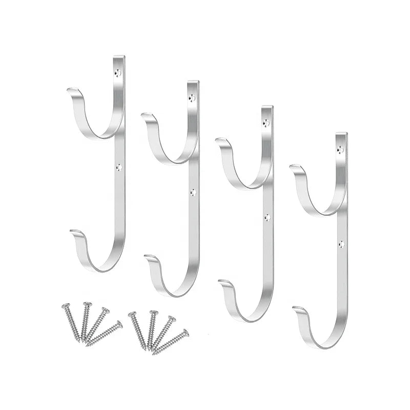 Hanger Premium 4pcs Aluminium Holder Set Wall Hooks for Telescopic Poles