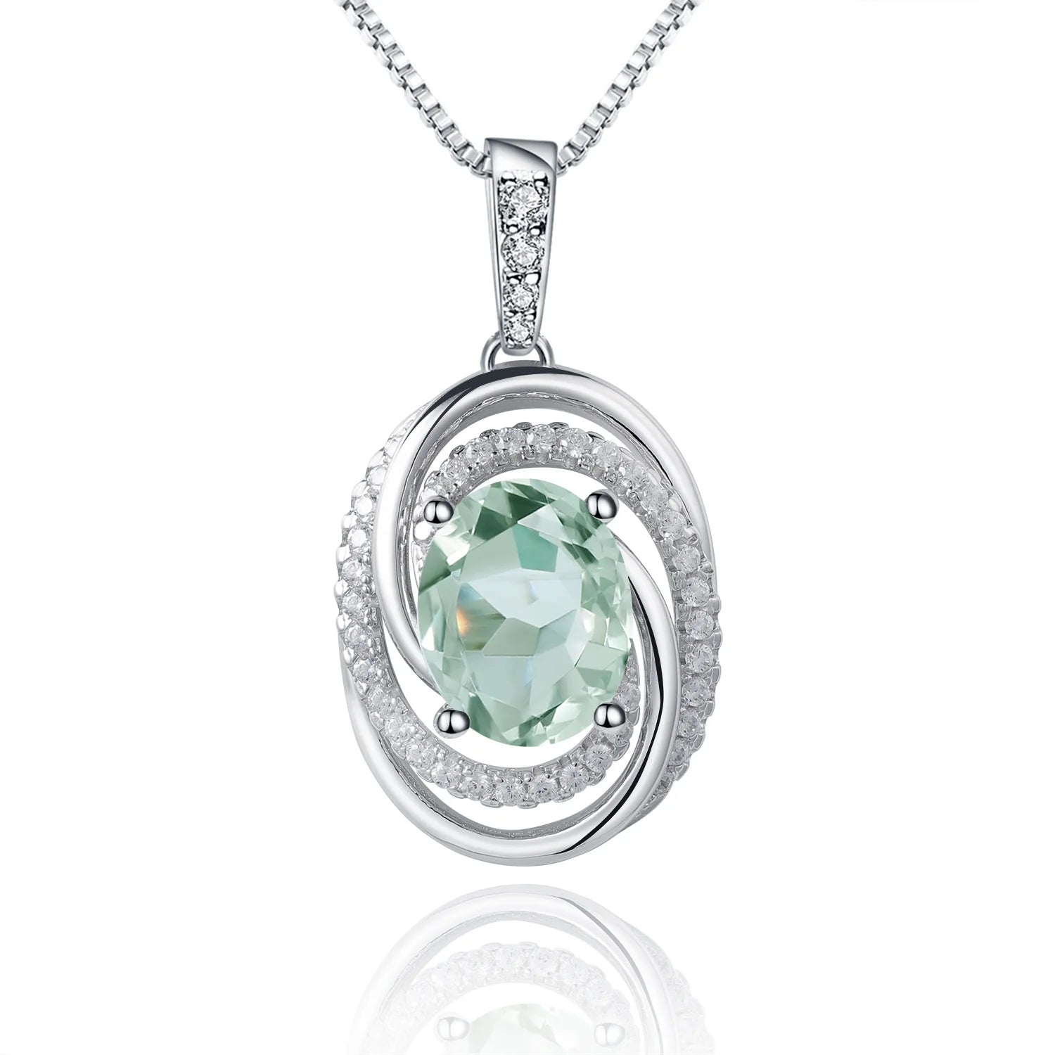 A5553P Abiding Jewelry Factory Wholesale Cheap Price Prasiolite Gemstone Women 925 Sterling Silver Pendant Jewelry
