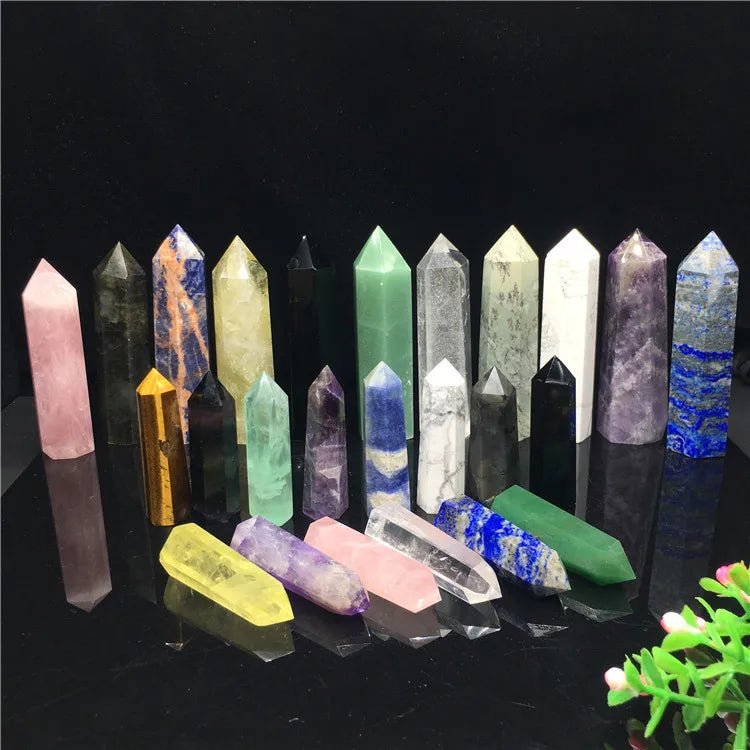 Factory Wholesale Natural Healing Crystal Obelisk Agate Hexagonal Column Semi-precious Point Tower for Home Decoration and Gift