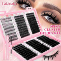 640pcs Fluffy Individual Segmented Lash Cluster Book Custom Logo Mink Diy Eyelash Extension Kit Private Label Cluster Lashes Kit
