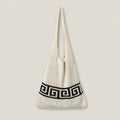 2023 Custom Logo Crochet Tote Bags Women Vintage Knitted Shoulder Bags Dual Handle Bohemian Fashion Portable Autumn Spring