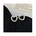 Fine Jewelry 925 Sterling Silver Unique Design Hollow Heart Stud Earrings for Girls Women Gifts