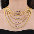 Meetyoo Wholesale New Design 18K Gold Plated Waterproof Snake Chain Necklace All Dimensions Stainless Steel Necklace for Woman