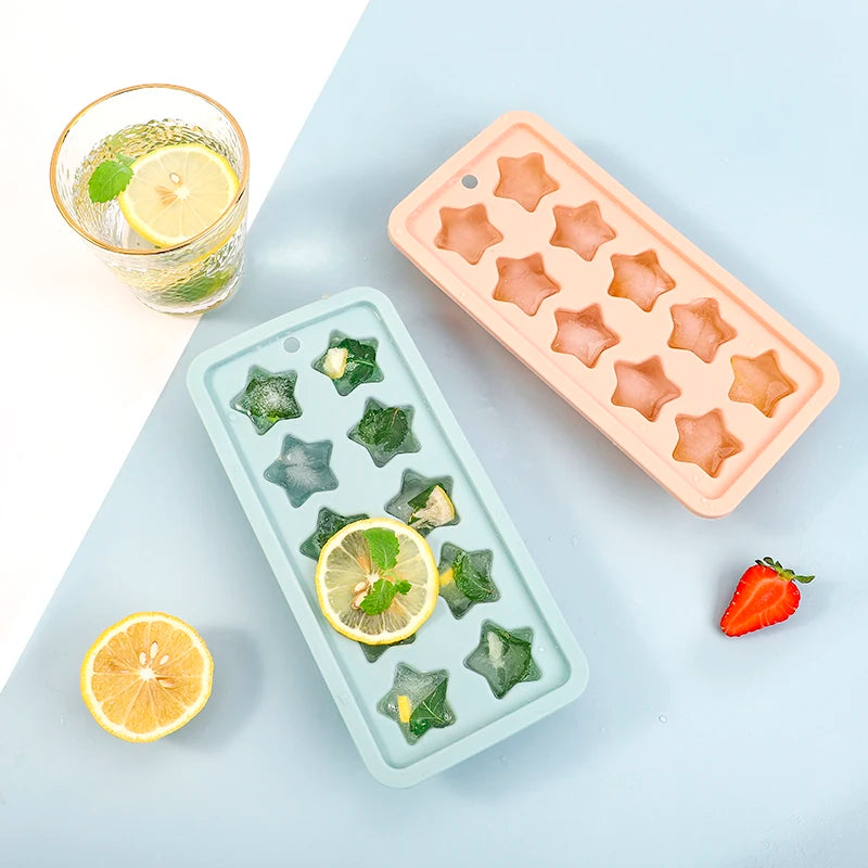 Kitchen Ice Cream Tools 10 Holes Silicone Little Star Shape Ice Cube Tray Ice Maker