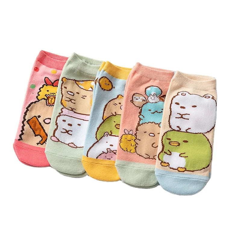 New Design Spring Socks Customize Cute Cartoon Sock Wholesale Ankle Socks Women