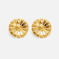 2024 Dazan New Winter HOT 18k Gold Plated Hypoallergenic Stainless Steel Vintage Gypsy Polished Sunflower Daisy Lady Earrings MegaBDM
