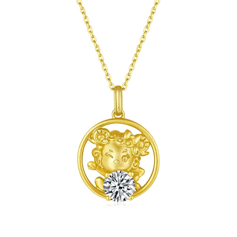 Factory Wholesale Jewelry 925 Sterling Silver Necklace Chain With China Factor Sheep Pendant 1.0Carat Moissanite Necklace