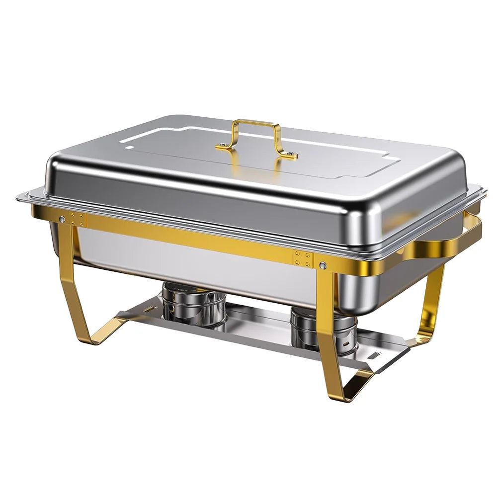 Professional 9L Food-Grade SS Alcohol Buffet Stove with Heating Compartment | Chafing Dish Warmer for Parties & Catering