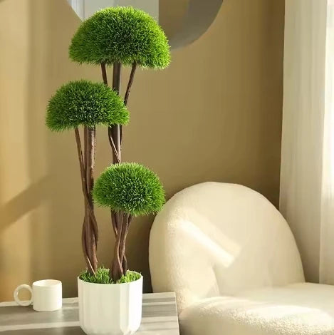 C082 Artificial Plants Houttuynia Cordata 3 Tree Potted Plant Wedding Living Room Plants Decoration Wedding Outdoor Landscaping