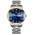 FNGEEN New 4002 Waterproof Sports Stainless Steel Band Luminous Quartz Student Fashion Trend Men's Date Week Display Wristwatch