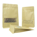 High Quality Custom Brown Kraft Paper Pouch Bag with Zipper Biodegradable Self-Standing for Food and Sugar Packaging