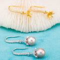 E010852 S925 Pearl Earring 925 Sterling Silver DIY 7-8mm Natural Freshwater Pearl Stud Earring for Women