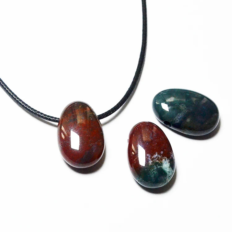 Hot Fashion 30mm Natural Stone Indian Agate Pear Drop Pendant Necklace Stone Pendant Charms for Jewelry Making