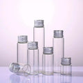 10ml 15ml 20ml 25ml 30ml 40ml 50ml 60ml Clear Tubular Glass clear Jar Vial With Screw Aluminum Cap
