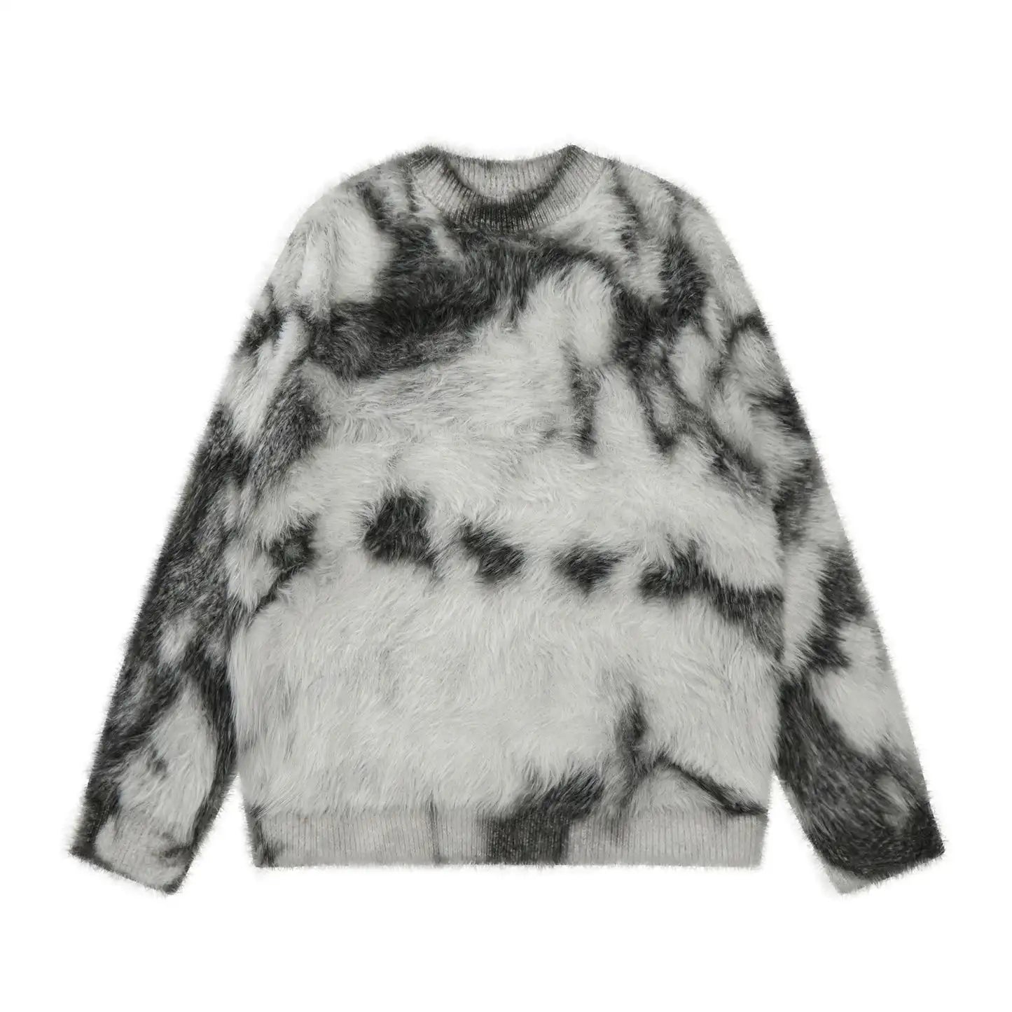 Customizable Tie-Dye Mink Jumper Long Sleeve Casual Pullover Winter Streetwear Front Logo Breathable Fuzzy Mohair Knit Sweater