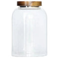 1.3L 2L High Capacity Tea Nut Cookie Jar Storage Glass Canister with Acacia Wood Lid Condiments Container Style Cover
