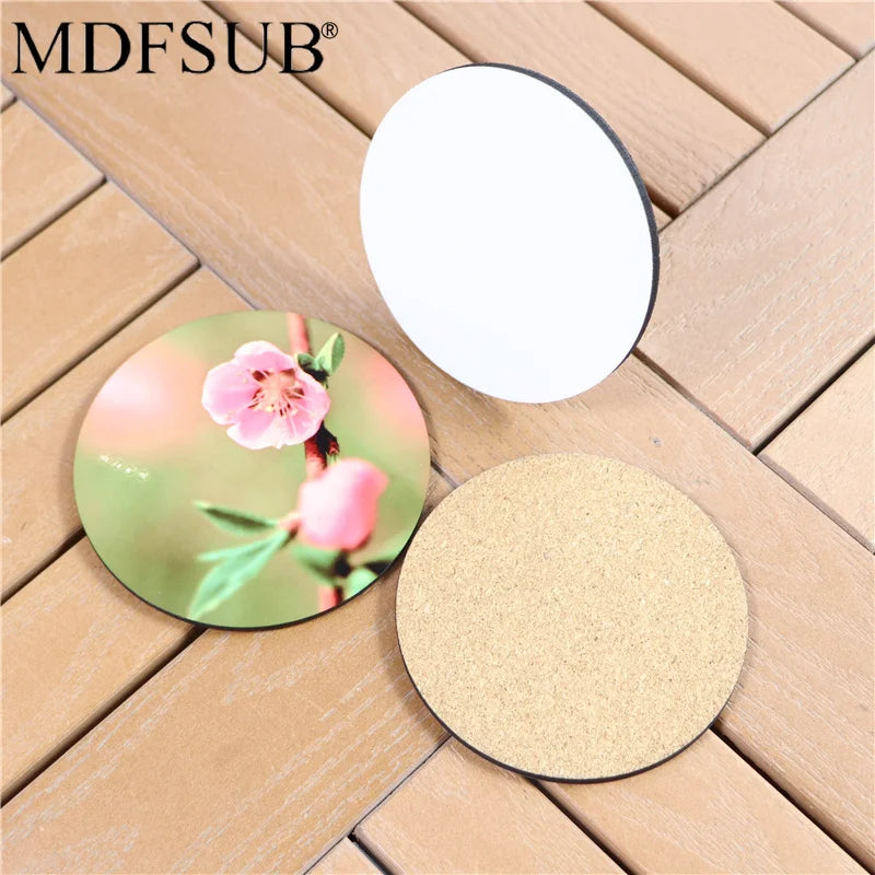 MDFSUB Wooden Eco-Friendly 4mm Thick Sublimation MDF Coasters 100x100mm Glossy White Blank for Home Decoration Drinks