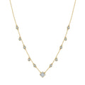Wholesale Jewelry 925 Sterling Silver Gold Plated Sparkle Round Square Cz Charm Choker Necklace