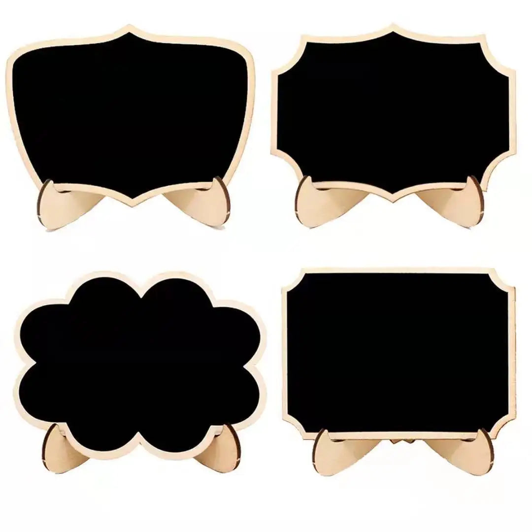 Small Chalkboard Labels with Easel Stand Wooden Mini Chalkboard Signs for Food Wedding Table Numbers