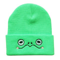 Customizable Cartoon Frog Eyes Embroidered Knitted Woolen Winter Warm Hat Acrylic Beanie for Beach and Travel