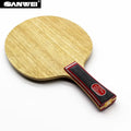 Sanwei Nordic 7 Classic 7-Layer Pure Wood Table Tennis Racket with Pimples in Rubber Horizontal Grip Fast Attack and Loop Blade