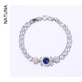 Natuna Wholesale Jewelry 14K Gold Plated Zircon Bracelet Silver Ladies Fashion Jewelry Bangle Silver Bracelet 925 Sterling